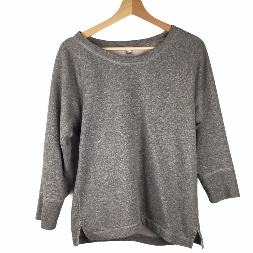 J Crew Sweatshirt Drapey Raglan Heathered Gray